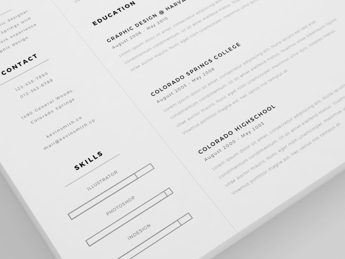 Free Clean And Minimal Resume Template