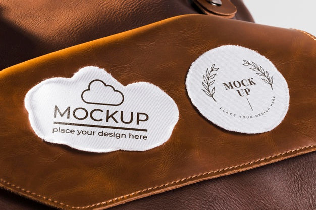 Free Fabric Clothing Patch Mock-Up On Leather Bag Psd