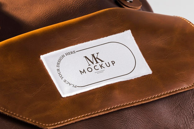 Free Fabric Clothing Patch Mock-Up On Leather Bag Psd