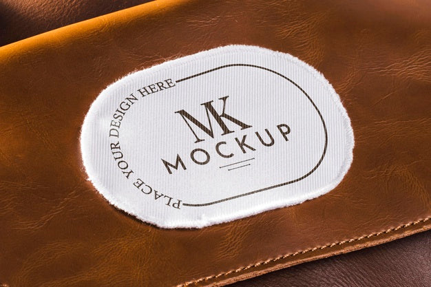 Free Fabric Clothing Patch Mock-Up On Leather Bag Psd