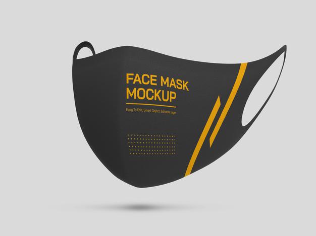 Free Face Mask Mockup Psd