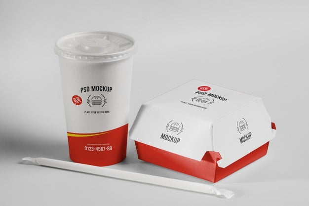 Free Fast Food Branding Mockup Design Psd