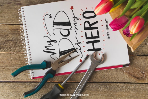 Free Father'S Day Decoration With Lettering Psd