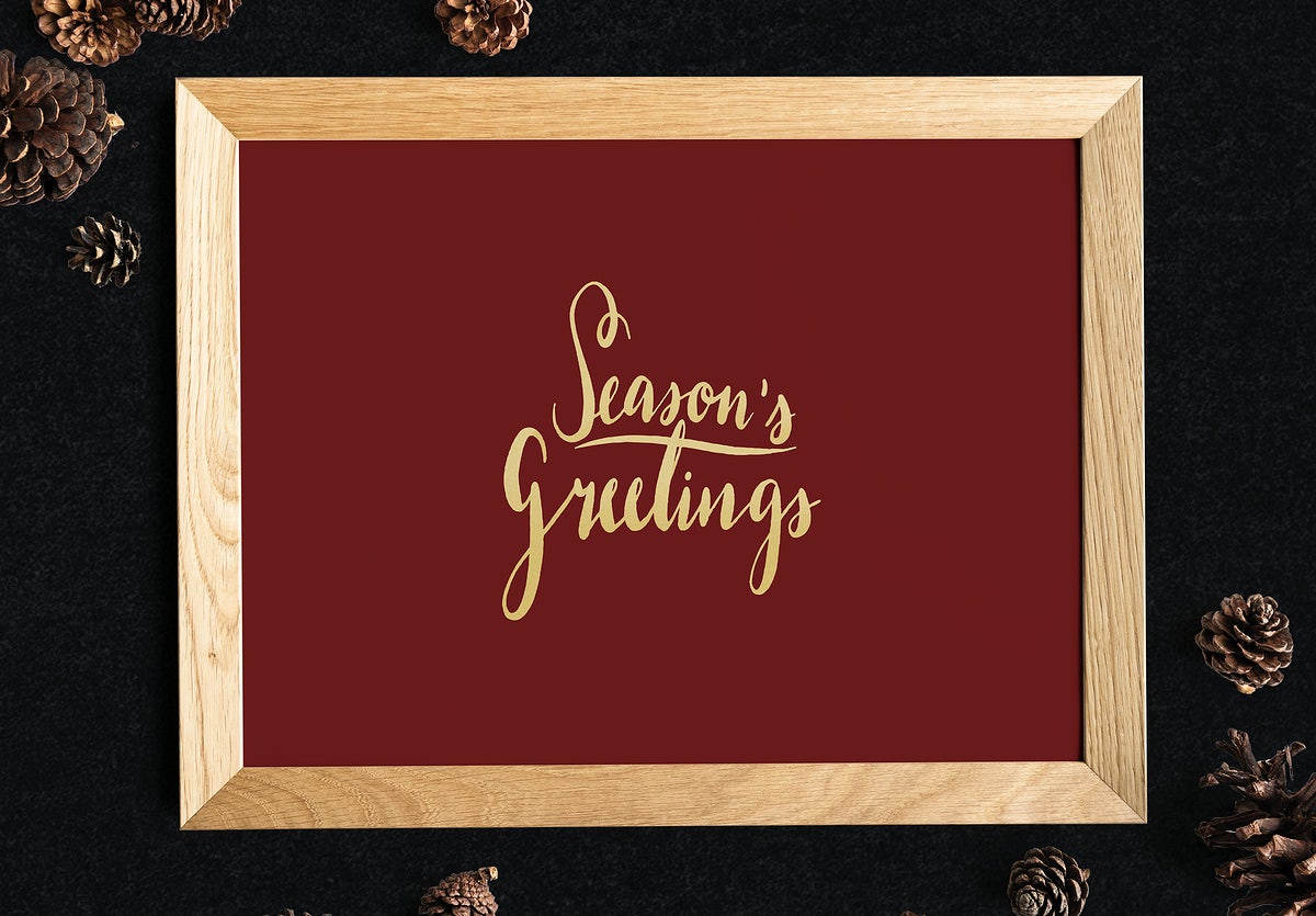 Free Festive Seasons Greetings Design Mockup
