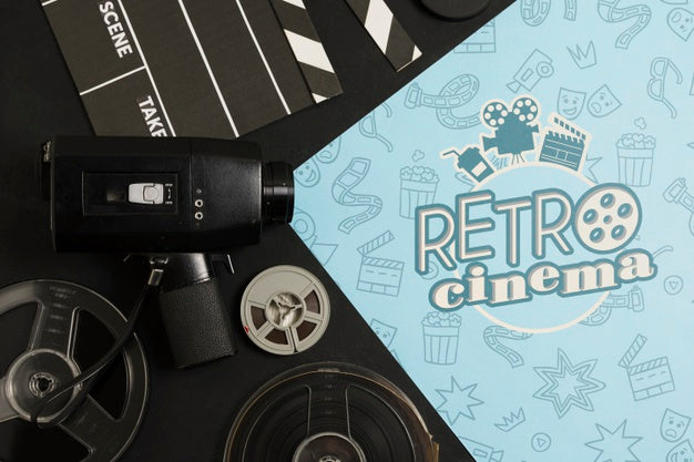 Free Flat Lay Arrangement Of Cinema Elements Mock-Up Psd