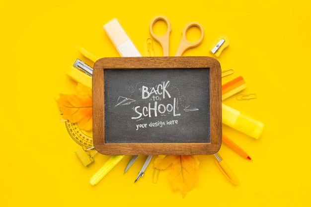 Free Flat Lay Back To School Elements Assortment Mock-Up Psd