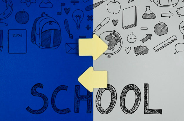 Free Flat Lay Back To School With Colourful Background Psd