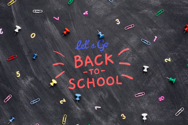 Free Flat Lay Back To School With Colourful Pins Psd