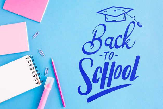 Free Flat Lay Back To School With Office Supplies Psd