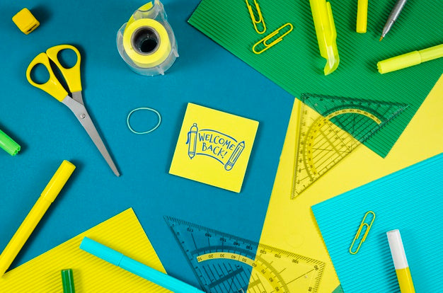 Free Flat Lay Back To School With Supplies Psd