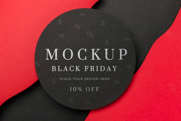 Free Flat Lay Circular Mock-Up Black Friday Psd