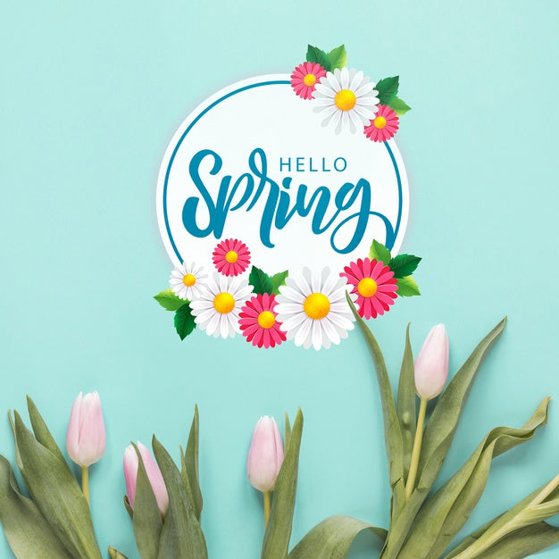 Free Flat Lay Copyspace Mockup For Spring Psd