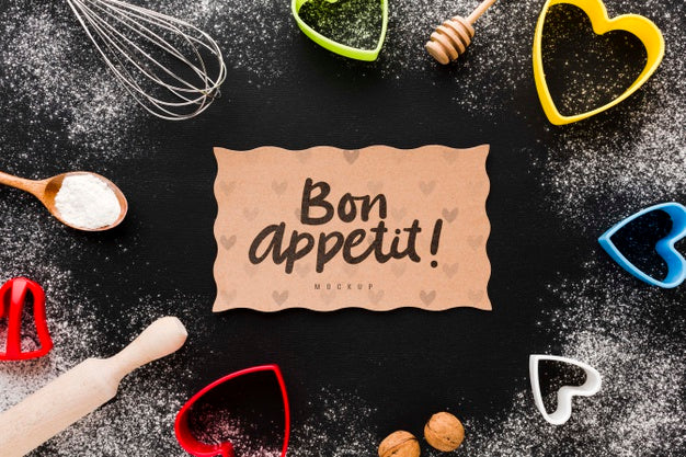 Free Flat Lay Decoration With Cooking Shapes Psd