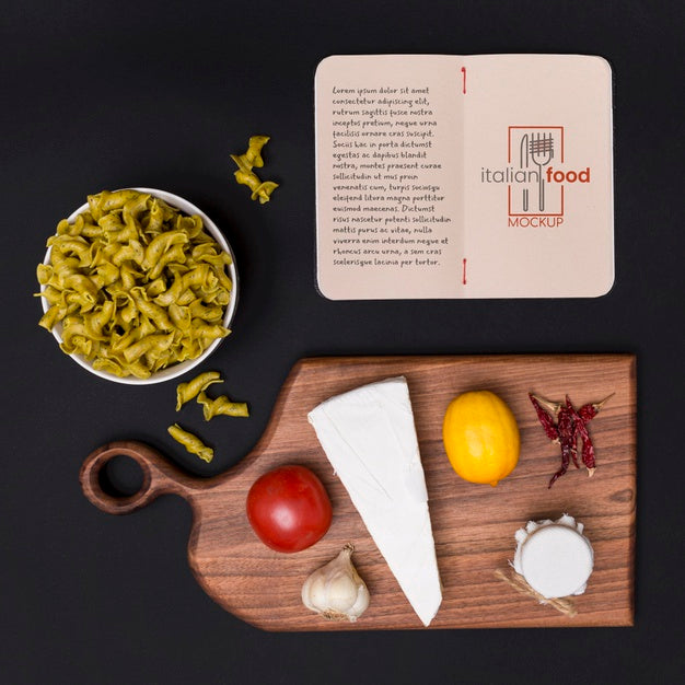 Free Flat Lay Italian Cheese And Pasta Psd