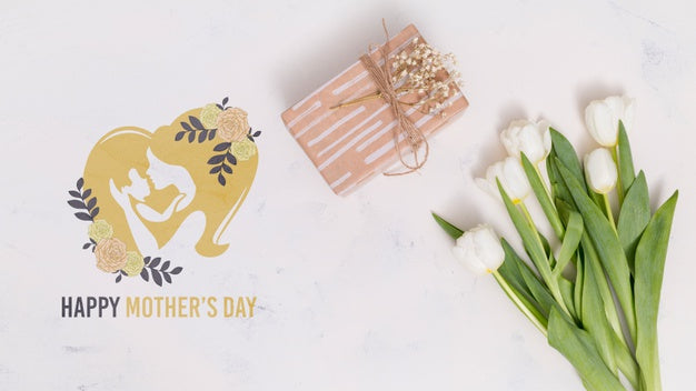 Free Flat Lay Mothers Day Composition With Copyspace For Logo Psd