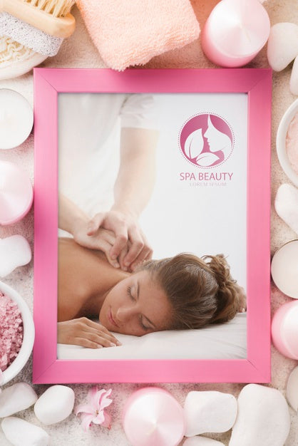 Free Flat Lay Of Spa Concept Mock-Up Psd