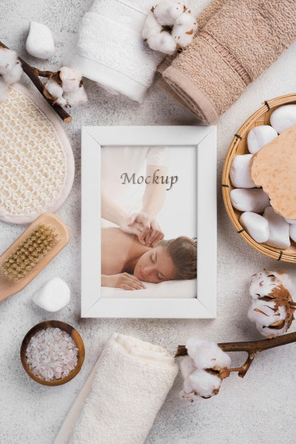 Free Flat Lay Of Spa Concept Mock-Up Psd