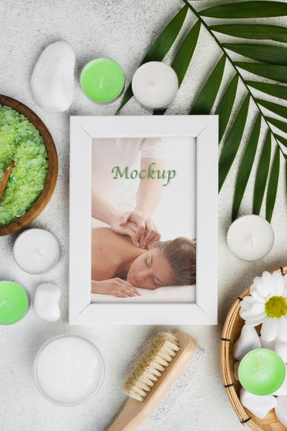 Free Flat Lay Of Spa Concept Mock-Up Psd