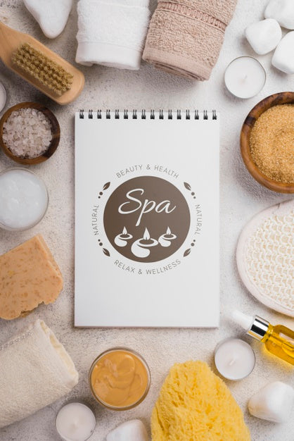 Free Flat Lay Of Spa Concept Mock-Up Psd