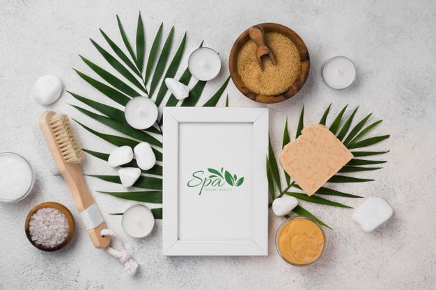Free Flat Lay Of Spa Concept Mock-Up Psd