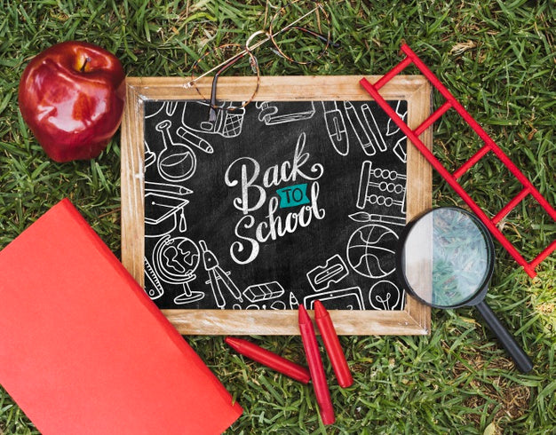 Free Flat Lay Organized Back To School Arrangement Psd