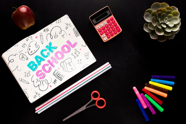 Free Flat Lay Organized Back To School Items Psd