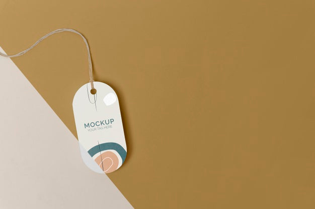 Free Flat Lay Product Tag Mock-Up Arrangement Psd