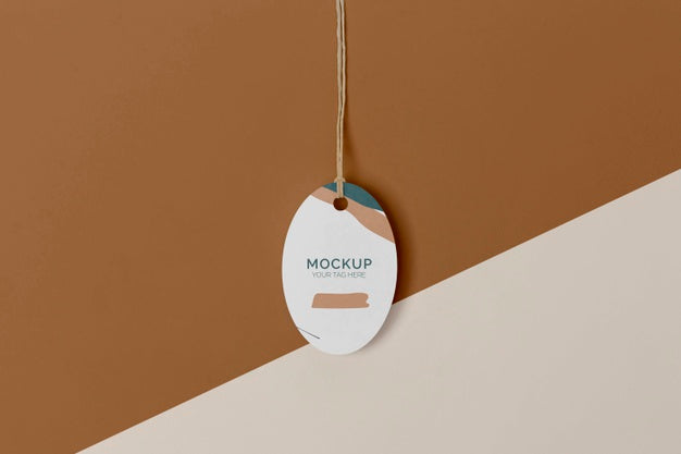 Free Flat Lay Product Tag Mock-Up Arrangement Psd