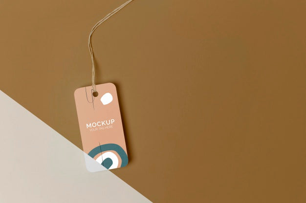 Free Flat Lay Product Tag Mock-Up Arrangement Psd