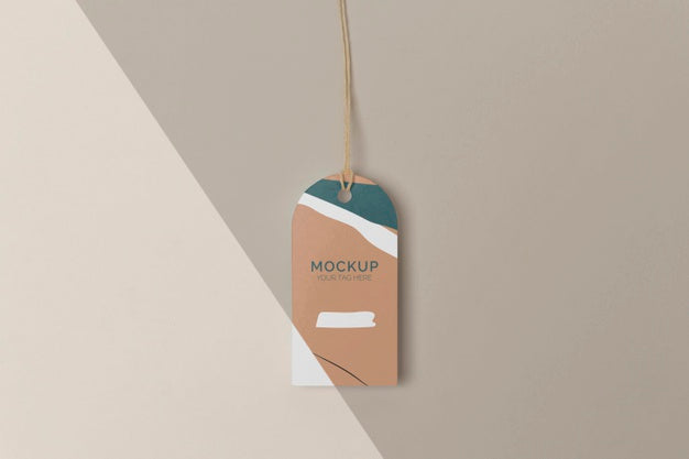 Free Flat Lay Product Tag Mock-Up Psd