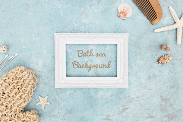 Free Flat Lay Spa Center Mock-Up Bath Sea Psd