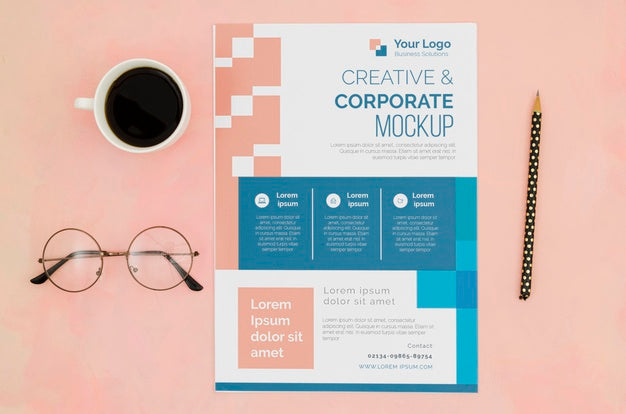 Free Flat Lay Stationery Mock-Up For Business Psd