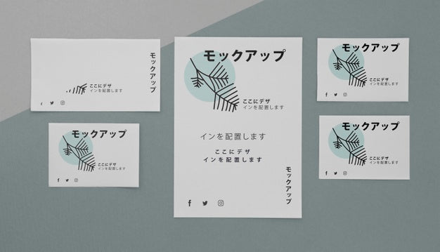 Free Flat Lay Various Asian Mock-Up Document Psd