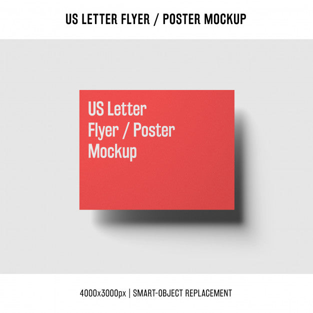 Free Floating Us Letter Flyer Or Poster Mockup Psd