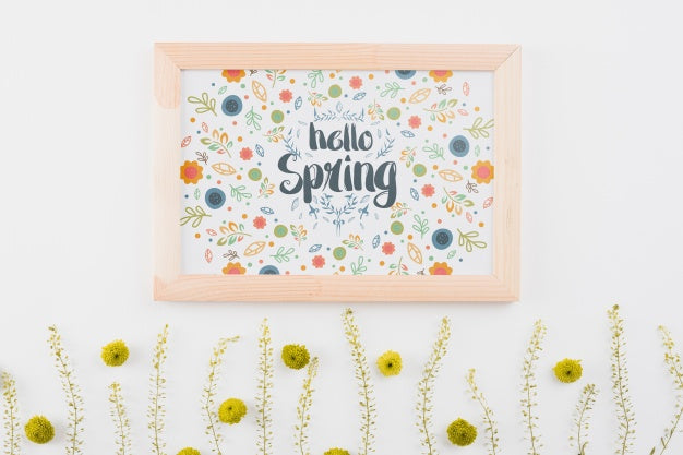 Free Floral Frame Composition For Spring Psd