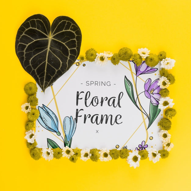 Free Floral Frame Composition For Spring Psd
