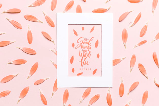 Free Floral Mock-Up With White Frame Psd