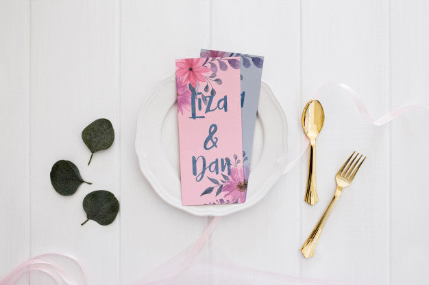 Free Floral Wedding Invitation Mockup Watercolor Psd