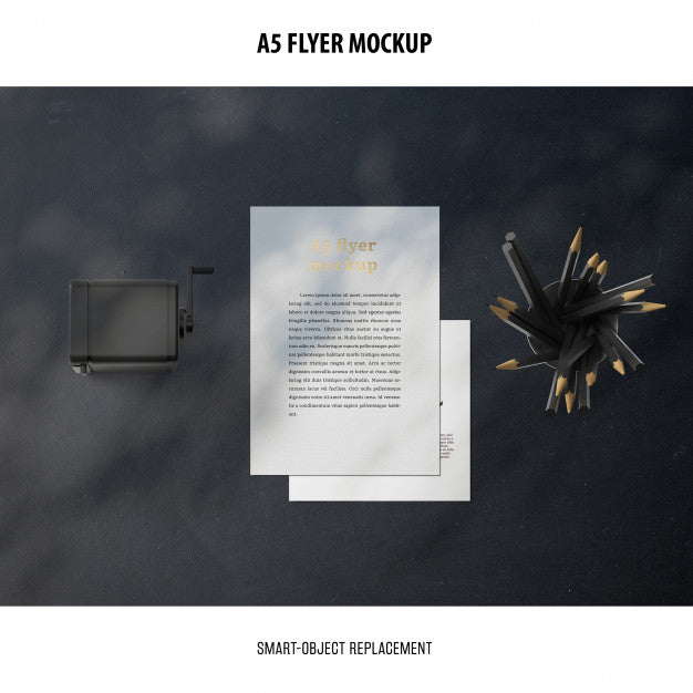 Free Flyer Mockup In A Desktop Psd