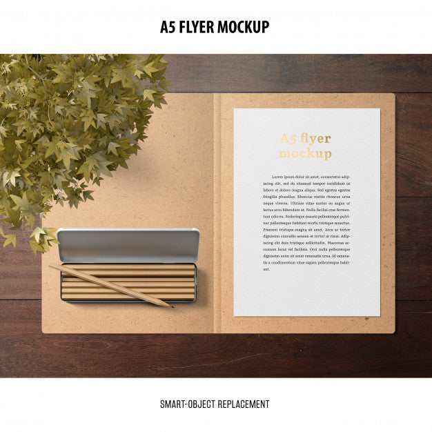 Free Flyer Mockup In A Desktop Psd