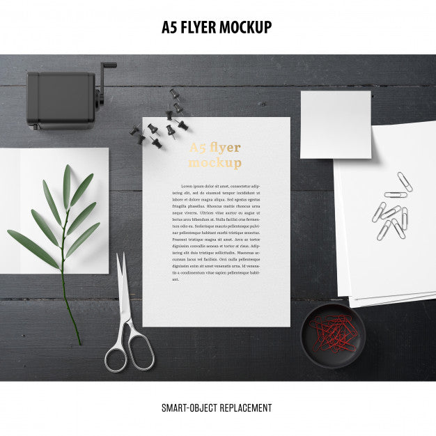 Free Flyer Mockup In A Desktop Psd