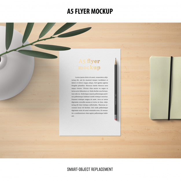 Free Flyer Mockup In A Desktop Psd