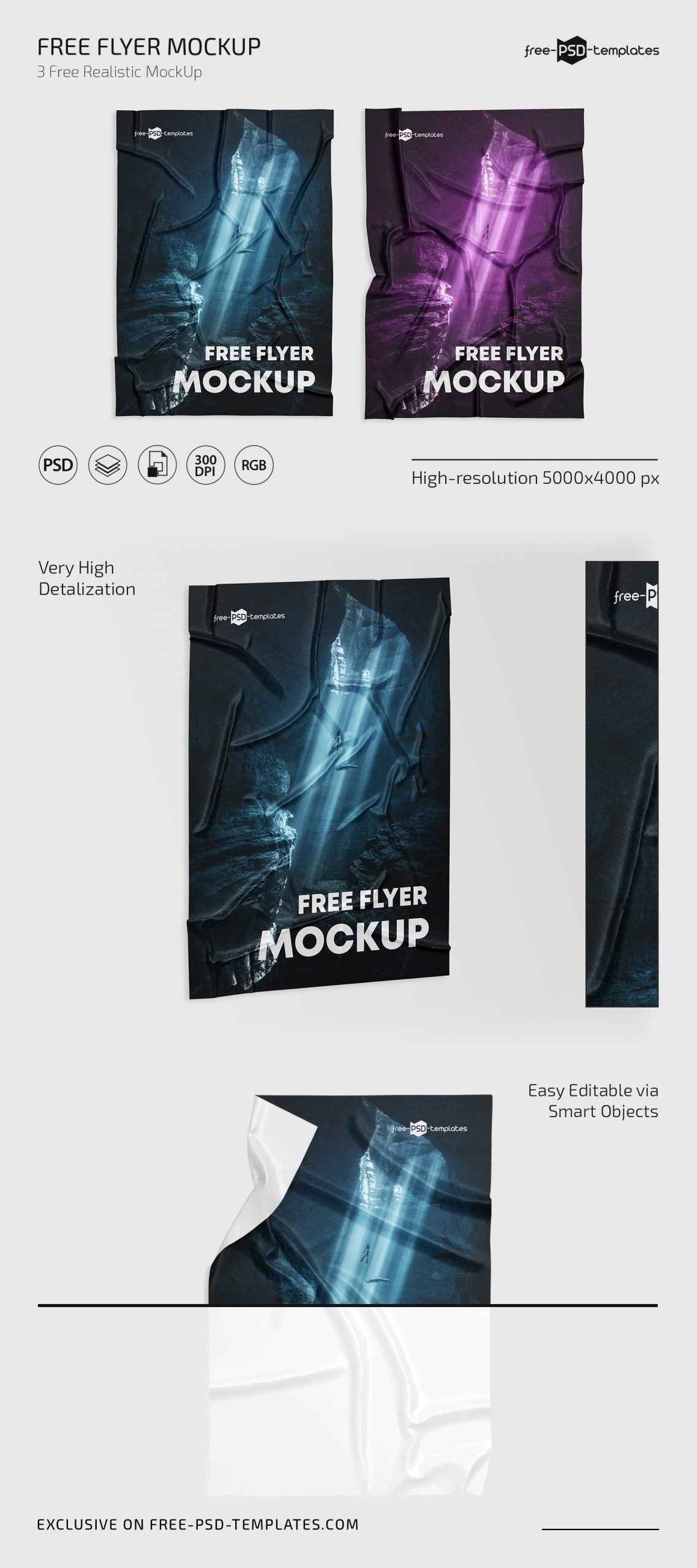 Free Flyer Mockup Psd Template Set