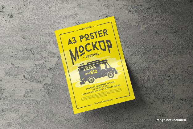Free Fold Poster Mockup Psd