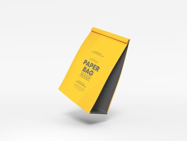Free Folded Paper Bag Packaging Mockup Psd