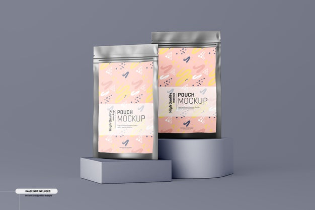 Free Food Supplement Pouch Packaging Mockup Psd