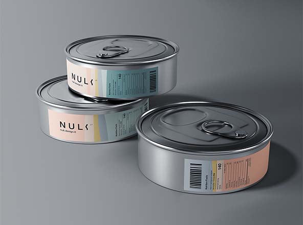 Free Food Thin Tin Cans Mockup