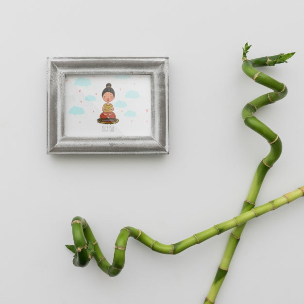 Free Frame And Bamboo Sticks Psd