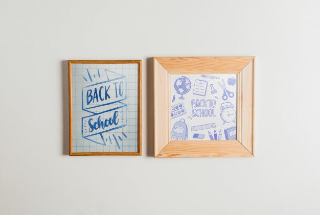 Free Frame Mockup With Back To School Concept Psd