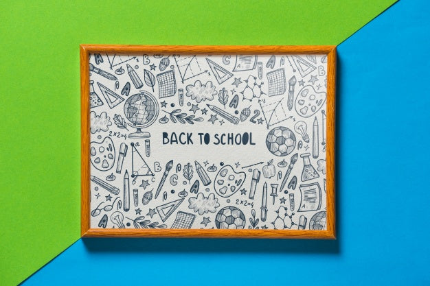 Free Frame Mockup With Back To School Concept Psd